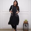 MF BLACK RAYON POCKET KURTA WHOLESALE ONLINE