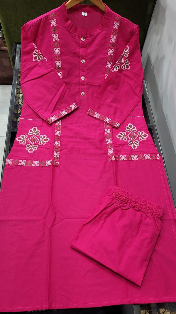 MF PINK RAYON POCKET KURTA WHOLESALE ONLINE