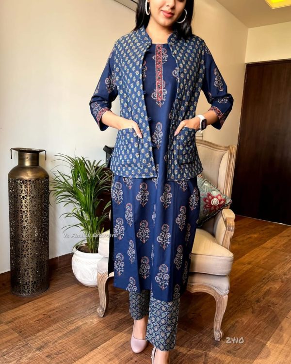 MURTI TRENDS BLUE VOLUMINOUS JACKET SUITS