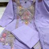 MURTI TRENDS PURPLE POCKET HAND WORK KURTI