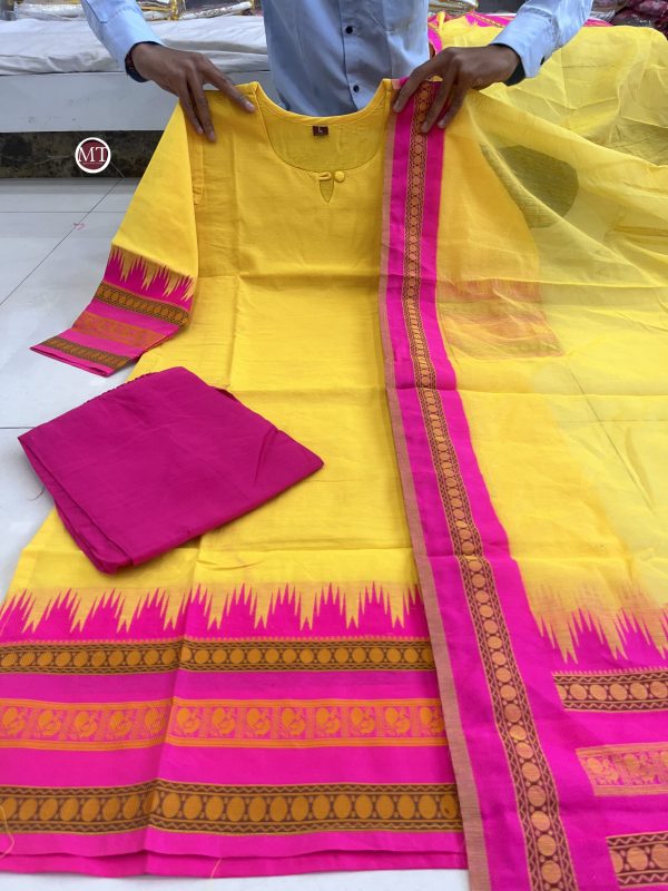 MURTI TRENDS YELLOW VATIKA COTTON SUITS SET