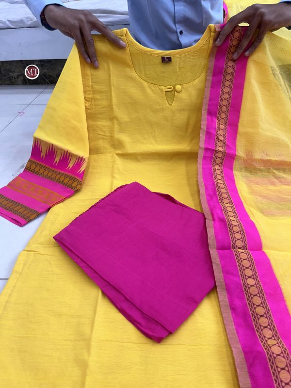 MURTI TRENDS YELLOW VATIKA COTTON SUITS SET