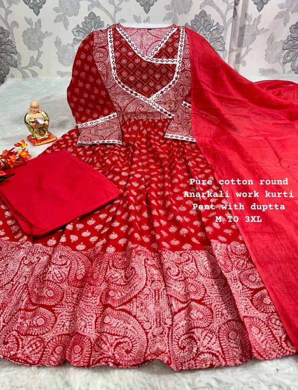 READYMADE COTTON ANARKALI KURTI WHOLESALE