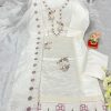 READYMADE MUSLIN WHITE KURTI AND LACE WORK DUPATTA