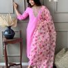 READYMADE PINK COTTON LINING WORK KURTI