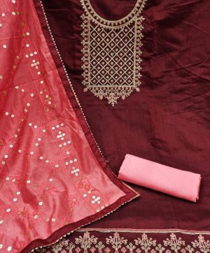 RN SILK MILL CHANDERI NECK EMBROIDERY MATERIALS