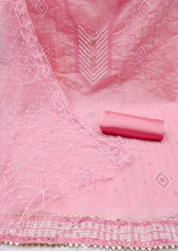 RN SILK MILL NECK EMBROIDERY DRESS MATERIALS