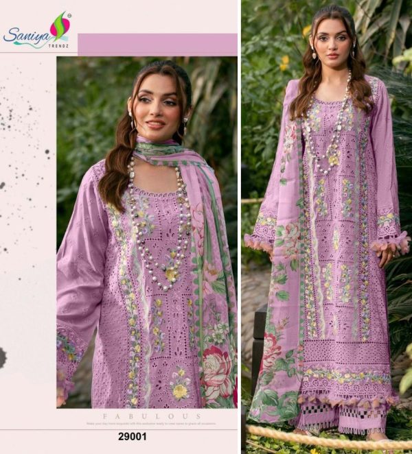 SANIYA 29001 ADAN LIBAS CHIKANKARI VOL 29 SUITS