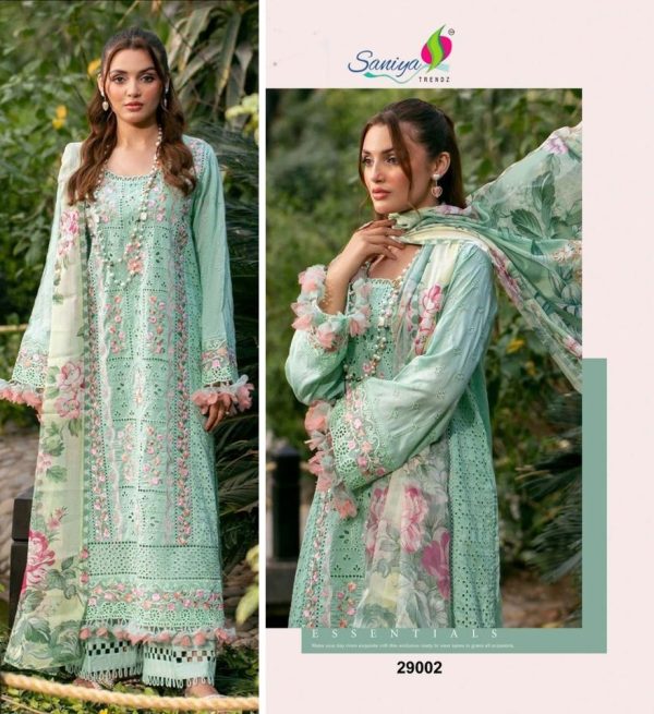 SANIYA 29002 ADAN LIBAS CHIKANKARI VOL 29 SUITS