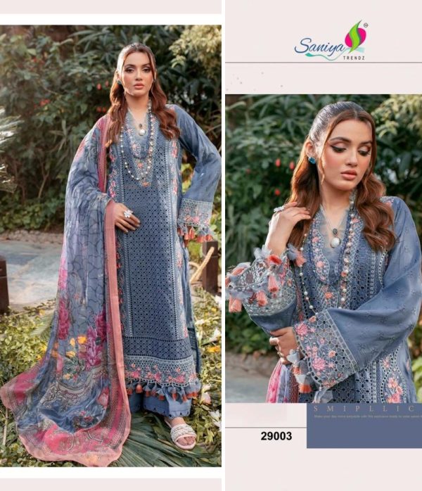 SANIYA 29003 ADAN LIBAS CHIKANKARI VOL 29 SUITS