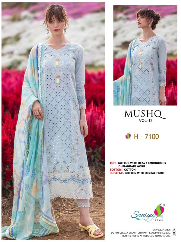 SANIYA TRENDZ H 7100 MUSHQ VOL 13 SALWAR SUITS