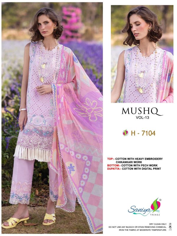 SANIYA TRENDZ H 7104 MUSHQ VOL 13 SALWAR SUITS