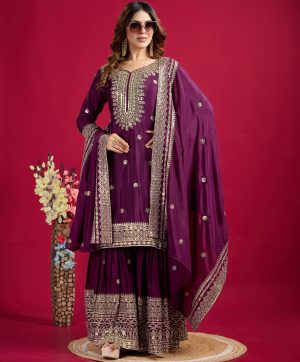 SHREE HARI NSR 800 B DESIGNER TOP SHARARA SUITS