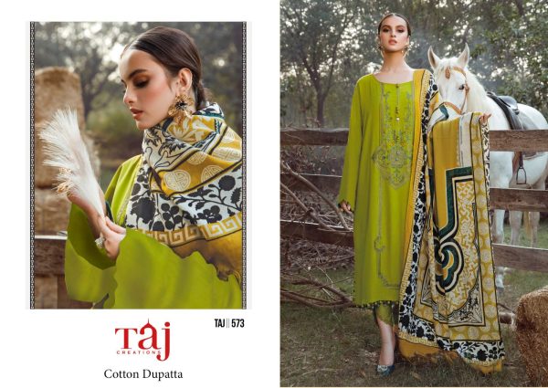 TAJ CREATIONS 573 RAYON PAKISTANI SUITS