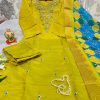 WEDDING SEASON YELLOW HAND WORK KURTI COLLECTION