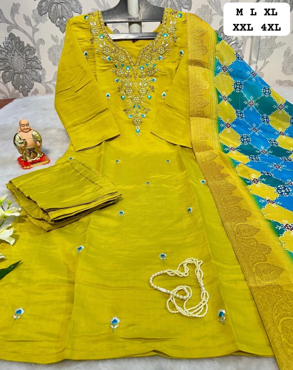 WEDDING SEASON YELLOW HAND WORK KURTI COLLECTION