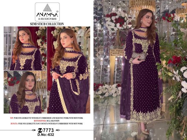 ANAMSA 632 PAKISTANI SUITS WHOLESALE ONLINE