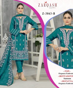 ZARQASH Z 3063 B PAKISTANI SUITS WHOLESALE ONLINE