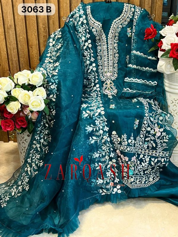 ZARQASH Z 3063 B PAKISTANI SUITS WHOLESALE ONLINE