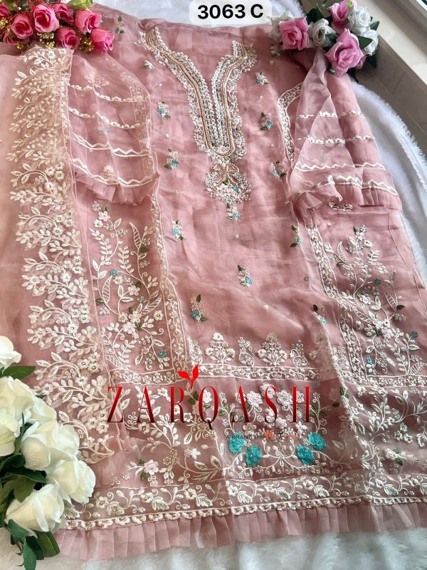 ZARQASH Z 3063 C PAKISTANI SUITS WHOLESALE ONLINE