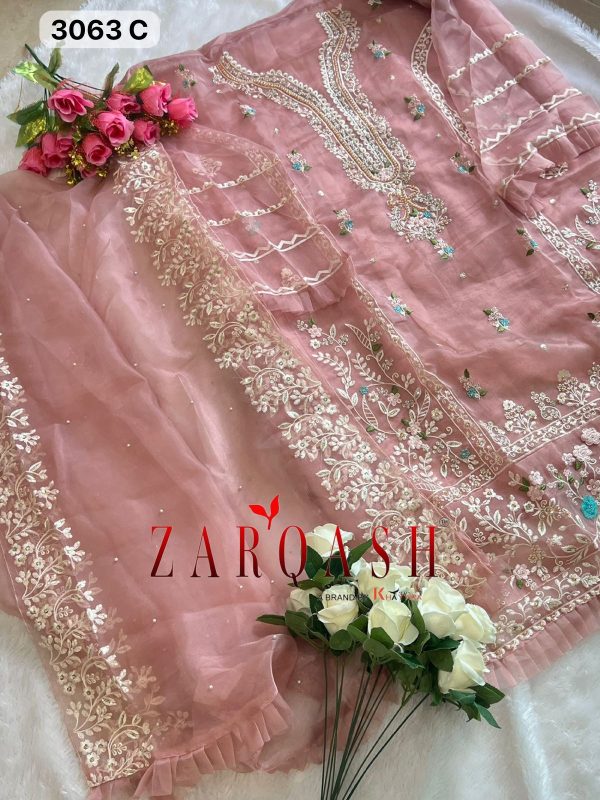 ZARQASH Z 3063 C PAKISTANI SUITS WHOLESALE ONLINE