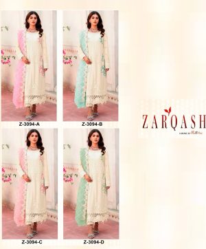 ZARQASH Z 3094 A B C D PAKISTANI SUITS WHOLESALE