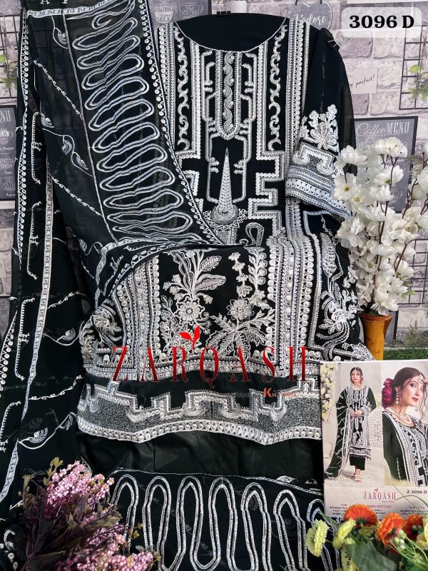 ZARQASH Z 3096 A B C D PAKISTANI SUITS WHOLESALE