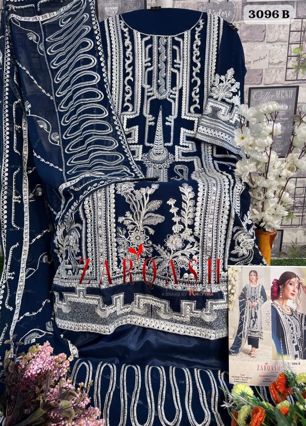 ZARQASH Z 3096 A B C D PAKISTANI SUITS WHOLESALE