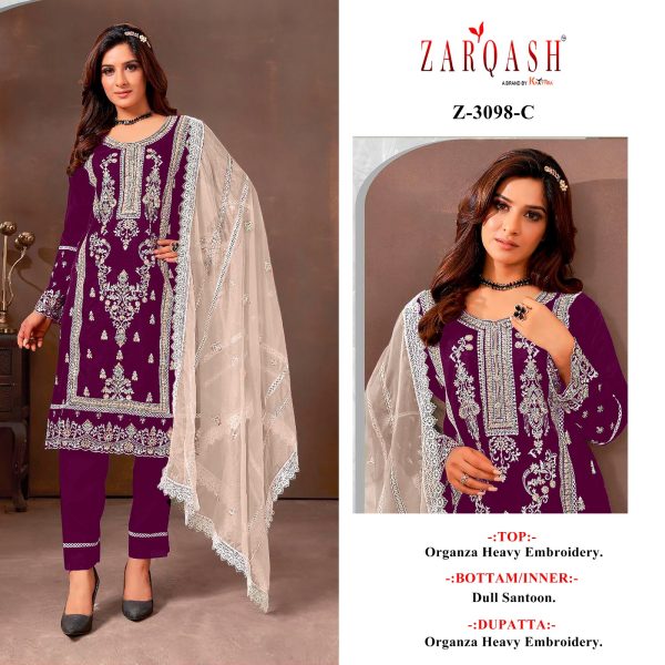 ZARQASH Z 3098 C SALWAR KAMEEZ WHOLESALE