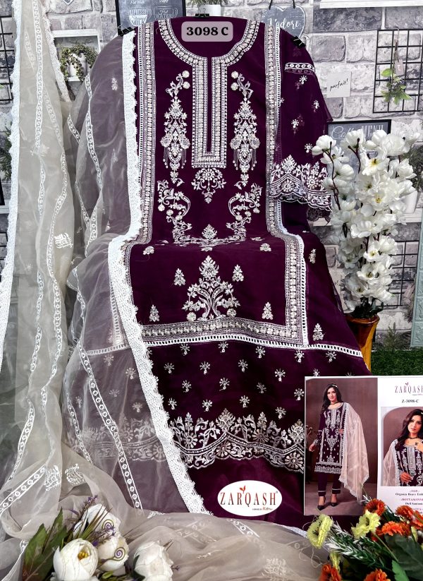 ZARQASH Z 3098 C SALWAR KAMEEZ WHOLESALE