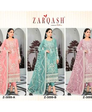 ZARQASH Z 3099 A B C PAKISTANI SALWAR KAMEEZ