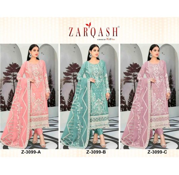 ZARQASH Z 3099 A B C PAKISTANI SALWAR KAMEEZ