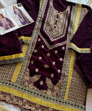 ZIAAZ DESIGNS 668 C VELVET SALWAR KAMEEZ SUITS