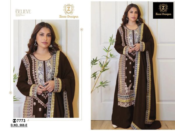 ZIAAZ DESIGNS 668 E VELVET SALWAR KAMEEZ SUITS