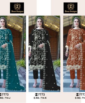 ZIAAZ DESIGNS 714 J K L SALWAR KAMEEZ SUITS