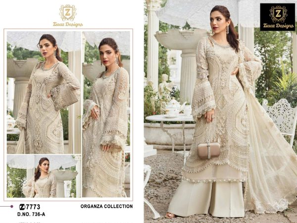 ZIAAZ DESIGNS 736 A PAKISTANI SUITS WHOLESALE ONLINE