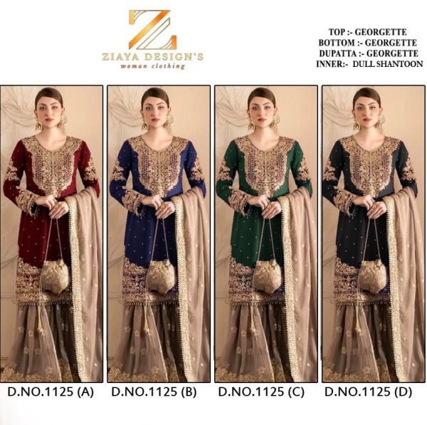 ZIAYA DESIGNS 1125 A B C D PAKISTANI SUITS IN INDIA