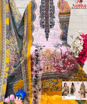 AASHA DESIGNER 1113 B COTTON PAKISTANI SUITS