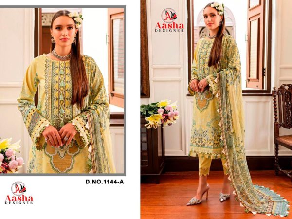 AASHA DESIGNER 1144 A PAKISTANI COTTON SUITS