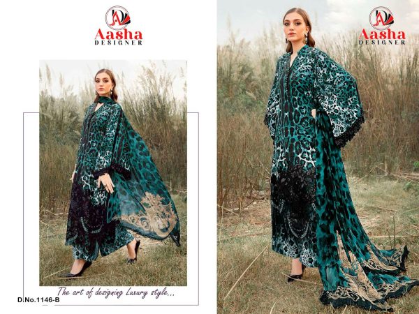 AASHA DESIGNER 1146 B PAKISTANI SUITS WHOLESALE