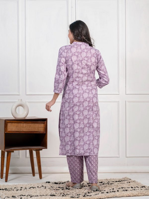 AKSHAR DESIGNER PURPLE PIYAA COTTON KURTI