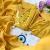 AKSHAR DESIGNER YELLOW KANCH MIRROR KURTI