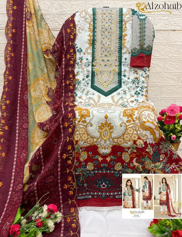 ALZOHAIB AZ 1156 COTTON PAKISTANI SUITS