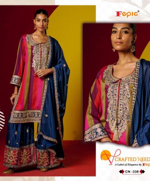 CRAFTED NEEDLE CN 338 PAKISTANI SUITS BY FEPIC