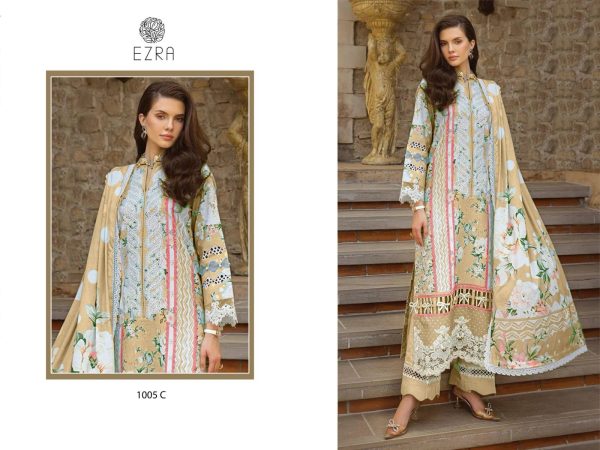 EZRA 1005 C PAKISTANI COTTON SALWAR SUITS