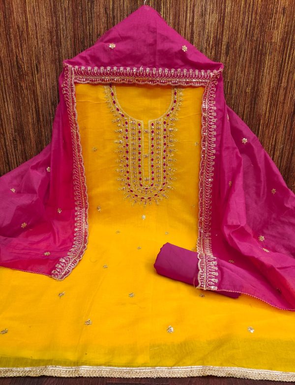 F 13 STUDIO CHANDERI CODDING WORK SUITS MATERIALS