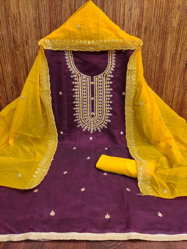 F 13 STUDIO CHANDERI CODDING WORK SUITS MATERIALS