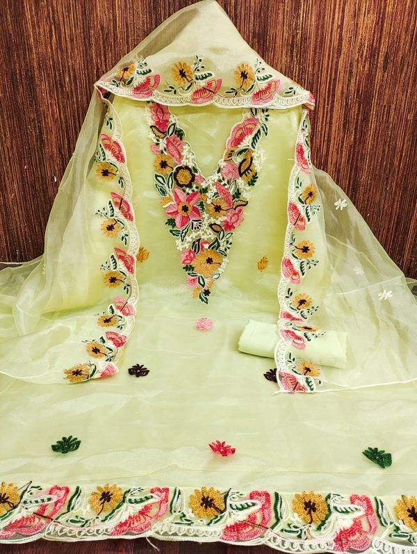 F 13 STUDIO ORGANZA SILK WORK MATERIALS SUITS