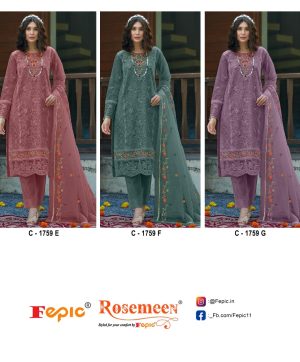 FEPIC C 1759 E F G ROSEMEEN PAKISTANI SUITS