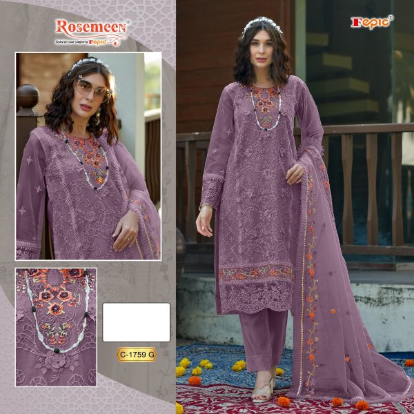 FEPIC C 1759 E F G ROSEMEEN PAKISTANI SUITS